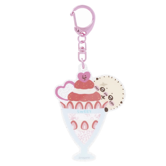 [Pre-order] "Chiikawa" Rakko shaka shaka Key holder - Strawberry Parfait